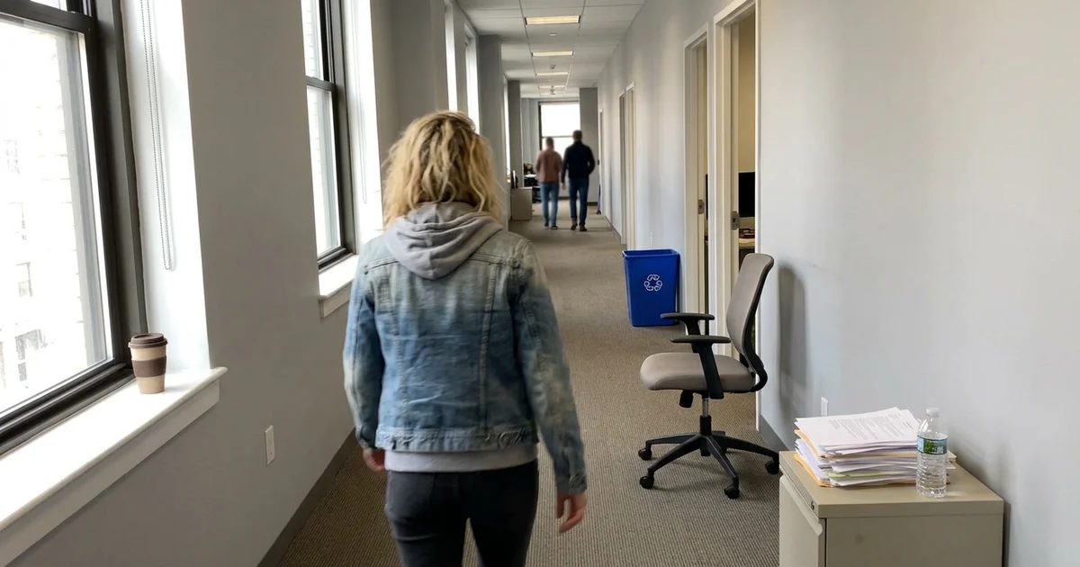 Busy office corridor with freshly painted scuff-resistant walls