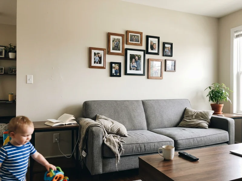 Finished living room wall with an invisible drywall repair