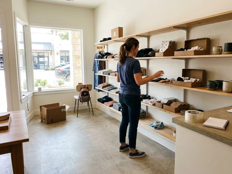 Freshly painted retail store interior ready for opening